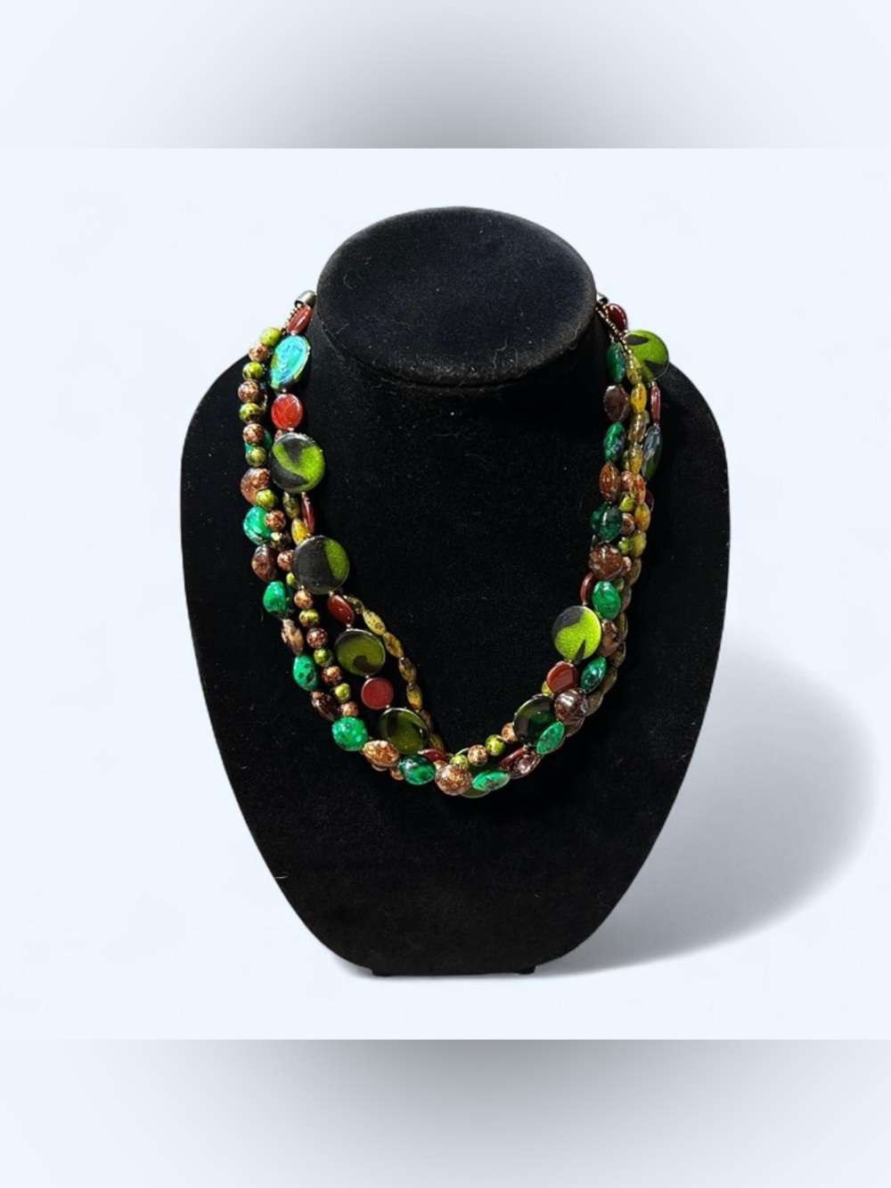 Green Beaded Layered Fairy Necklace!